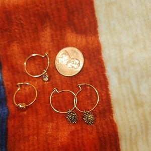 Gold Hoop Earrings Set